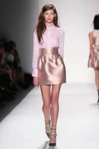 Marissa Webb's soft pink metallic skirt is TO DIE FOR! So cute!