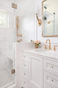 White gold flowers bathroom diy