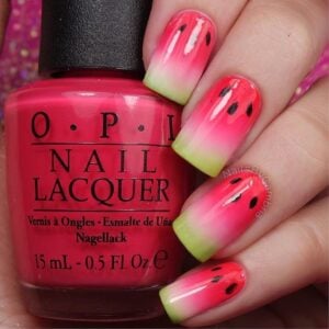 juicy watermelon nail art