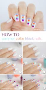 summer block nails art