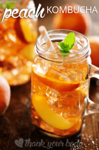 This peach kombucha recipe sounds like it'd be a delicious treat for a spring or summer party!