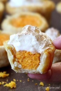 Pumpkin Pie Bites Recipe With Whipped Cream on Top