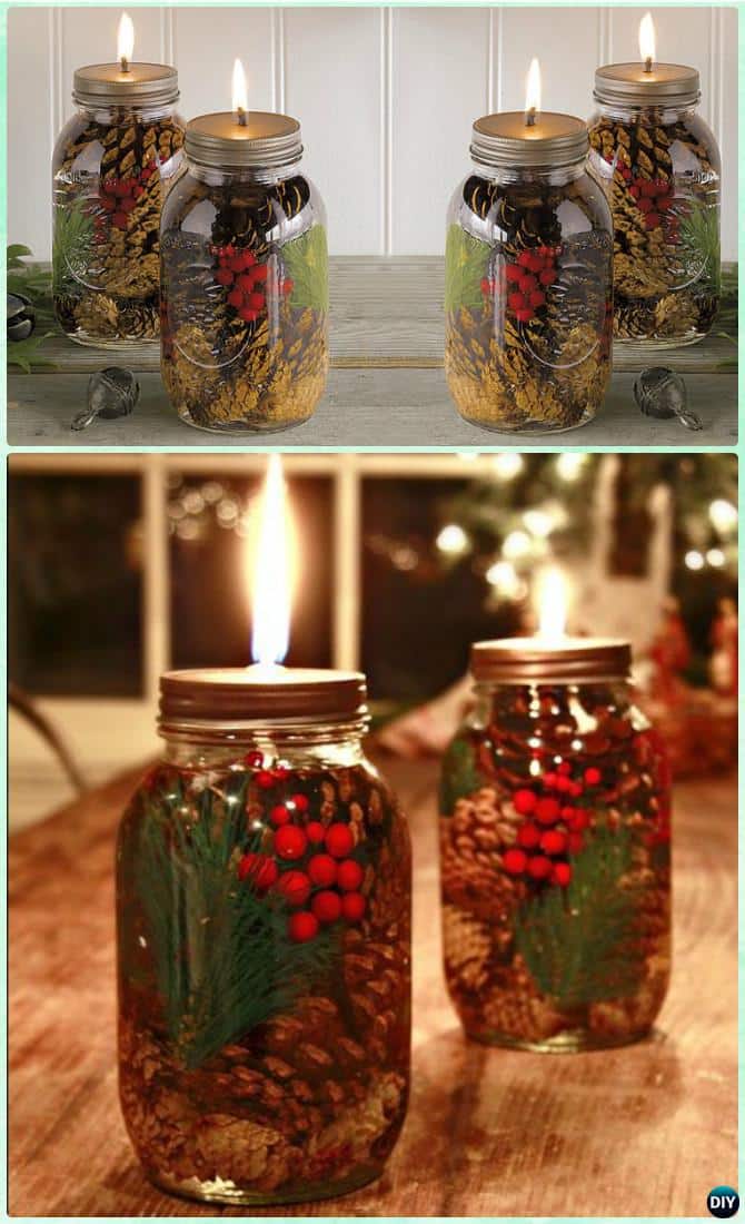 jar mason jars diy craft lights crafts gift candle holiday lighting decorate gifts diyhowto decorations decoration candles oil instructions decorating