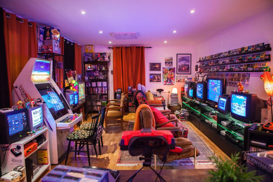 Retro Video Game Room Setup