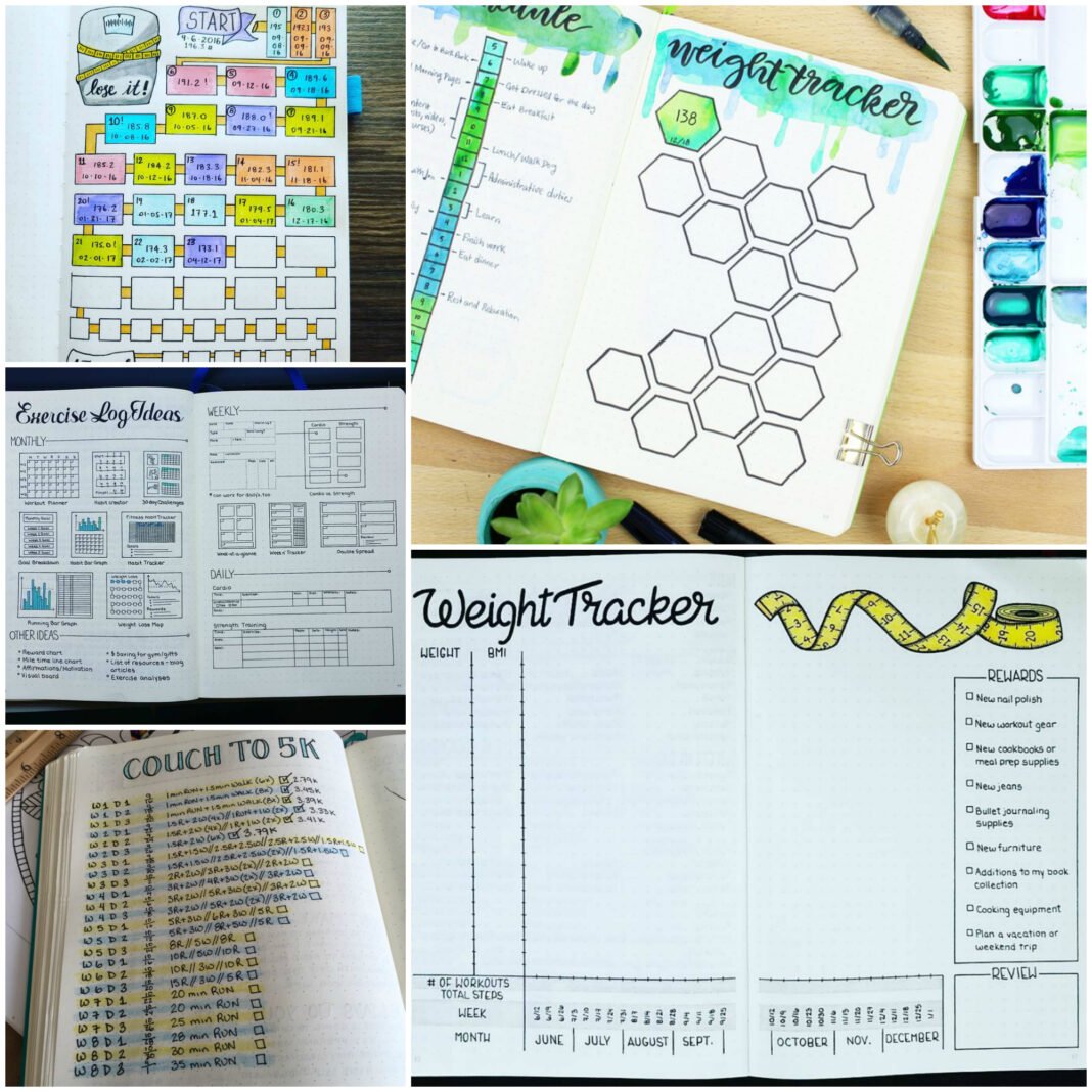 Bullet Journal for Weight Loss 12 Pages for Smashing Fitness Goals