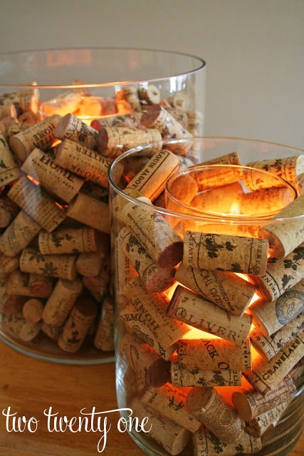 These wine cork candles give such a warm and cozy glow to any room.