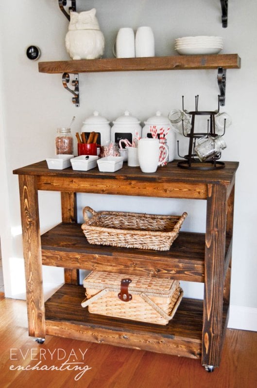 Farmhouse Coffee Bar Cart DIY