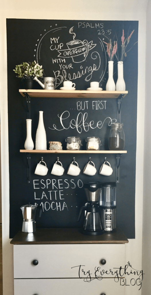 Farmhouse Coffee Bar Shelf DIY