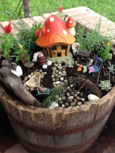 Mushroom House Fairy Garden