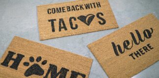 11 Unique DIY Door mats With Stencils