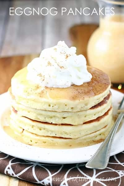 Eggnog Pancakes With Vanilla Syrup