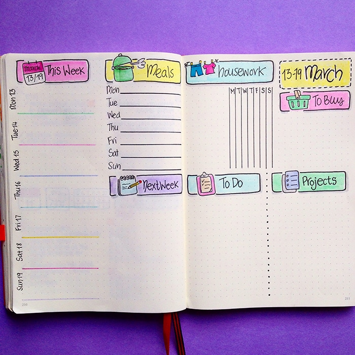 How to Create Your Own Weekly Spread in Your Bullet Journal
