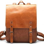 LXY Vegan Leather Backpack Vintage Laptop Bookbag