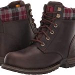 brown and plaid work boot