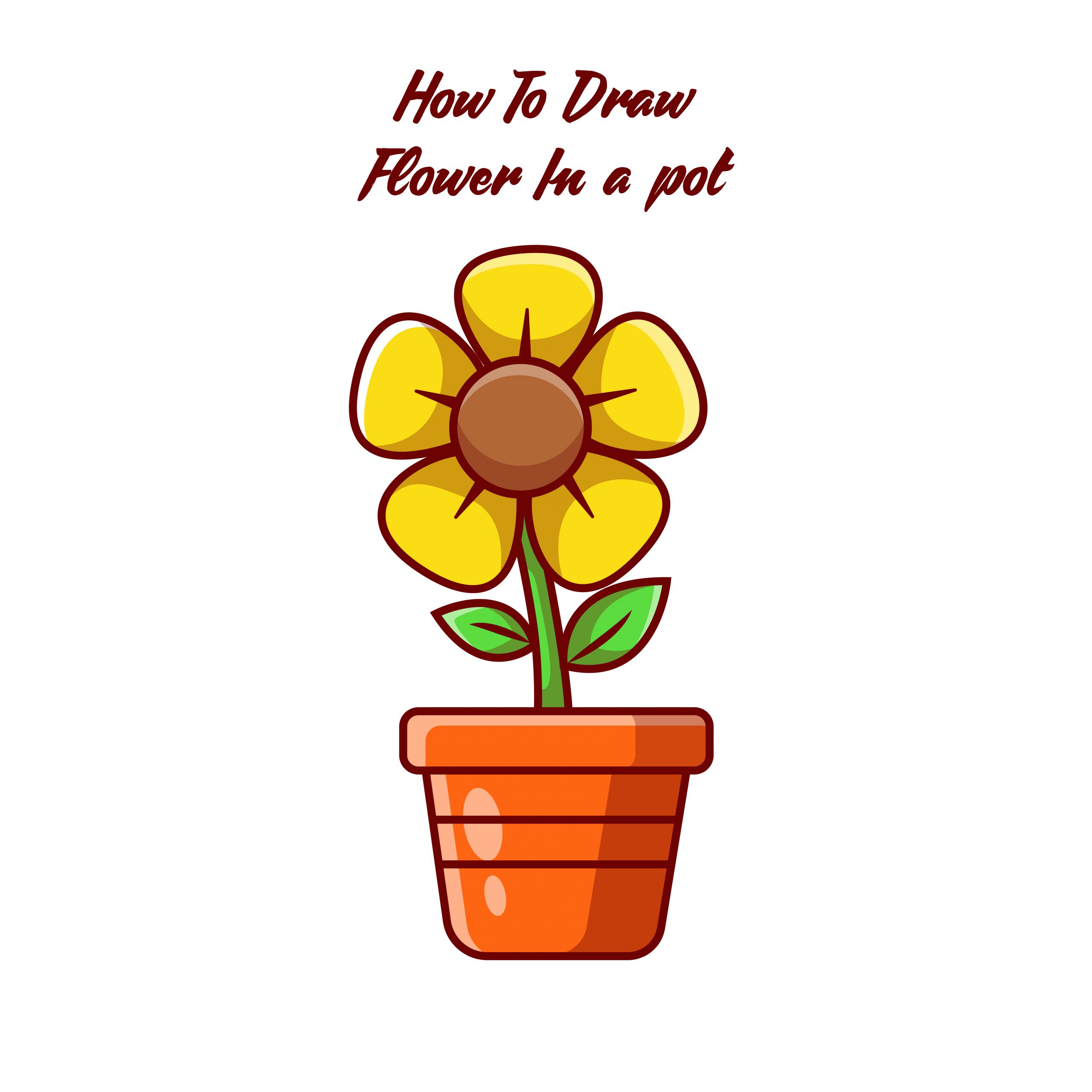 Flower Pot Drawing