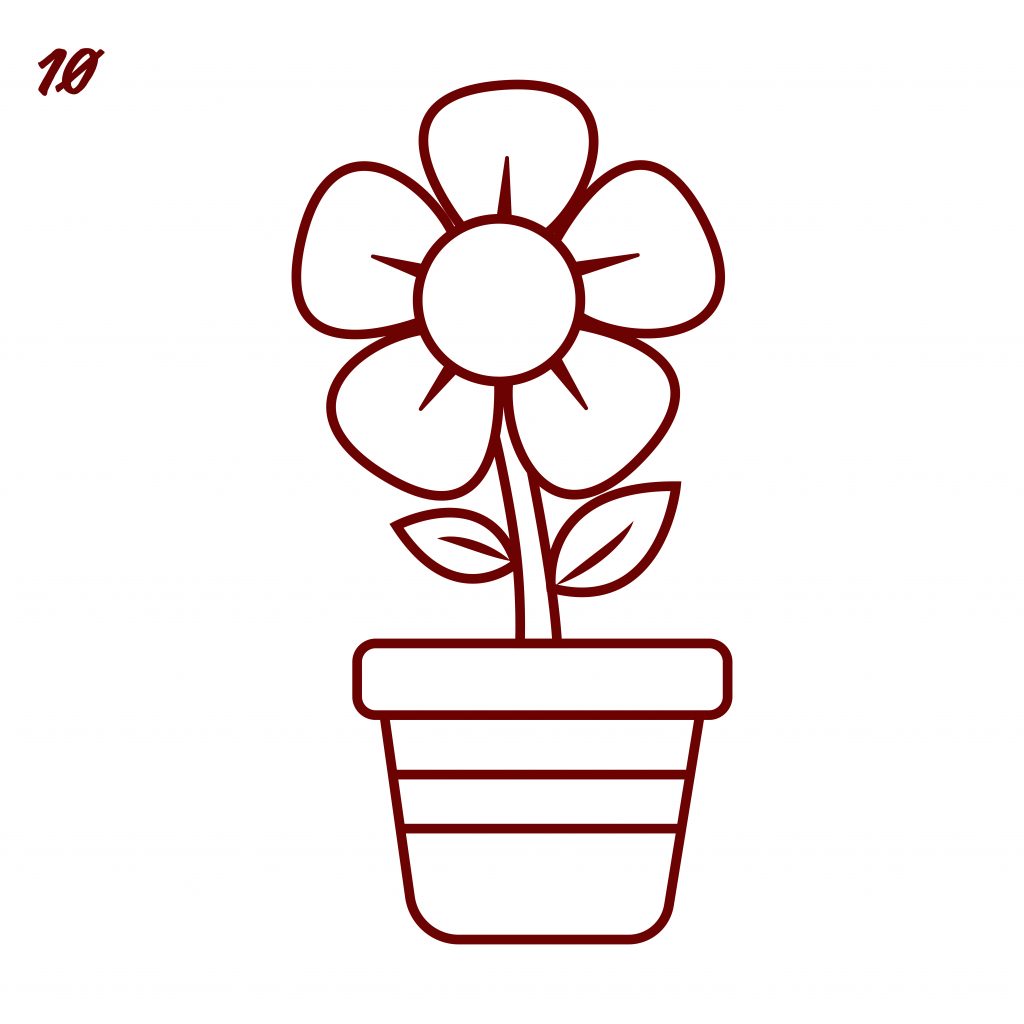 Flowerpot With Soil Png Transparent Library - Flower Pot Line Drawing -  Free Transparent PNG Download - PNGkey