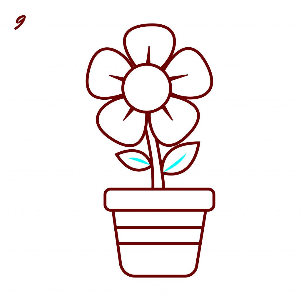 Hi this is my first post on this sub and i wanted to share this flower pot  i made a while back, go easy on mii 😅😅 : r/drawing