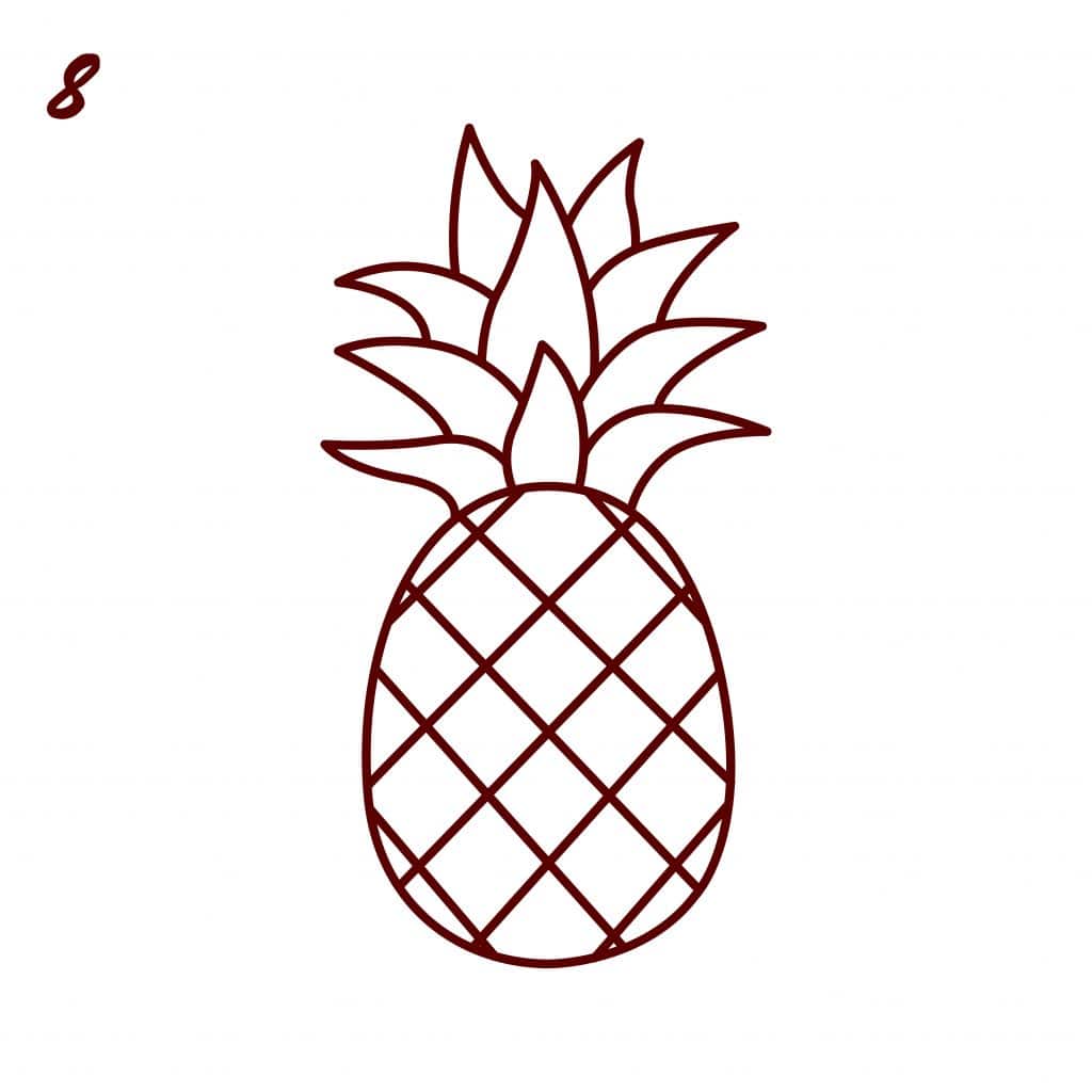 How to Draw a Pineapple: Easy Step-by-Step Pineapple Drawing [With Video]