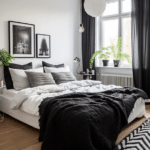 Black and White Bedroom Decor (58)