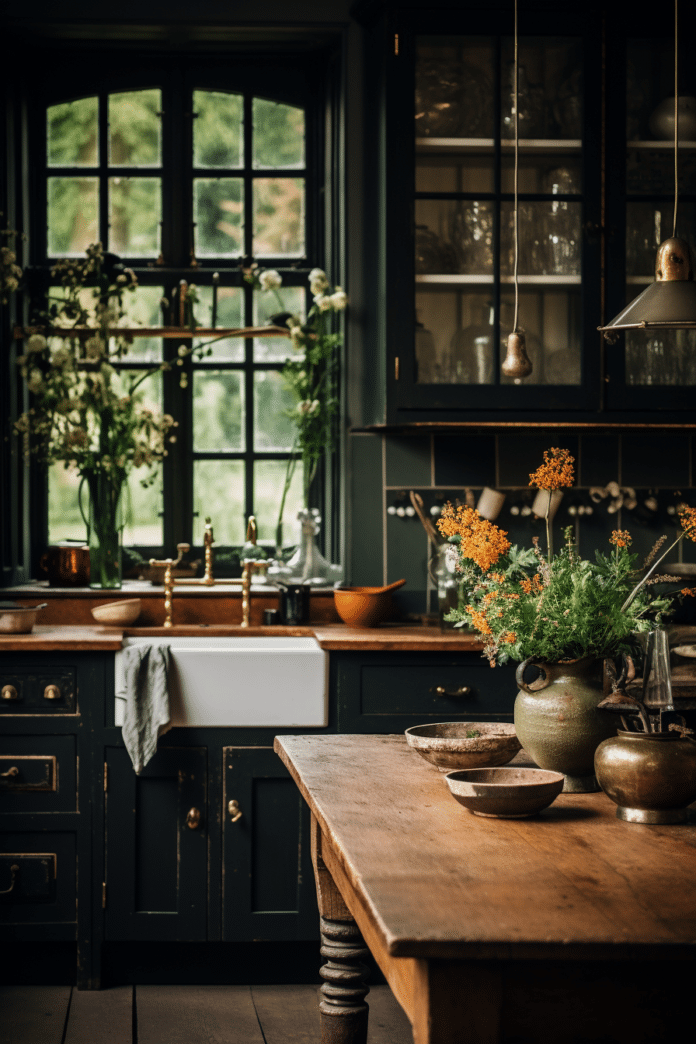 40+ Aesthetic Moody Farmhouse Kitchen Ideas