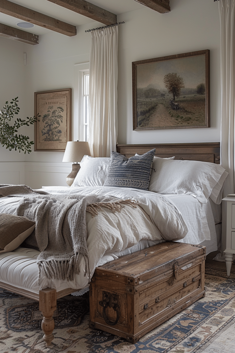 80+ Vintage Farmhouse Bedroom Ideas