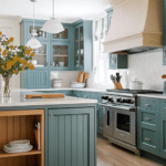 modern farmhouse kitchens with blue cabinets (14)