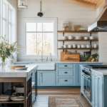 modern farmhouse kitchens with blue cabinets (28)