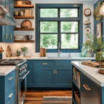 modern farmhouse kitchens with blue cabinets (35)