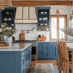modern farmhouse kitchens with blue cabinets (37)