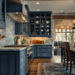 modern farmhouse kitchens with blue cabinets (4)