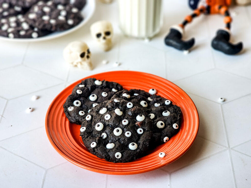 Spooky Eye Double Chocolate Chip Cookies