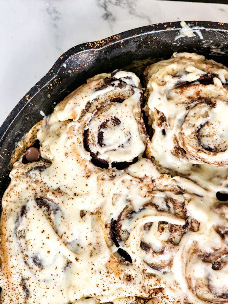 Cast Iron Chocolate Cinnamon Rolls