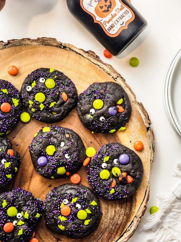 Halloween Chocolate M&M Cookies