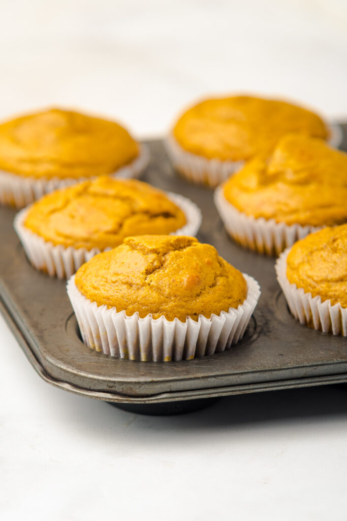 Pumpkin Recipes | Pumpkin Desserts | Pumpkin Muffins | If you’re searching for a cozy, wholesome treat to celebrate pumpkin season, these Flourless Pumpkin Muffins are just the ticket! Made with almond flour and naturally sweetened with honey, they’re perfectly moist, warmly spiced, and entirely gluten-free—so everyone at your table can enjoy a bite. With a dollop of tangy cream cheese frosting on top (totally optional, but highly recommended!), these muffins are the ultimate fall comfort food.