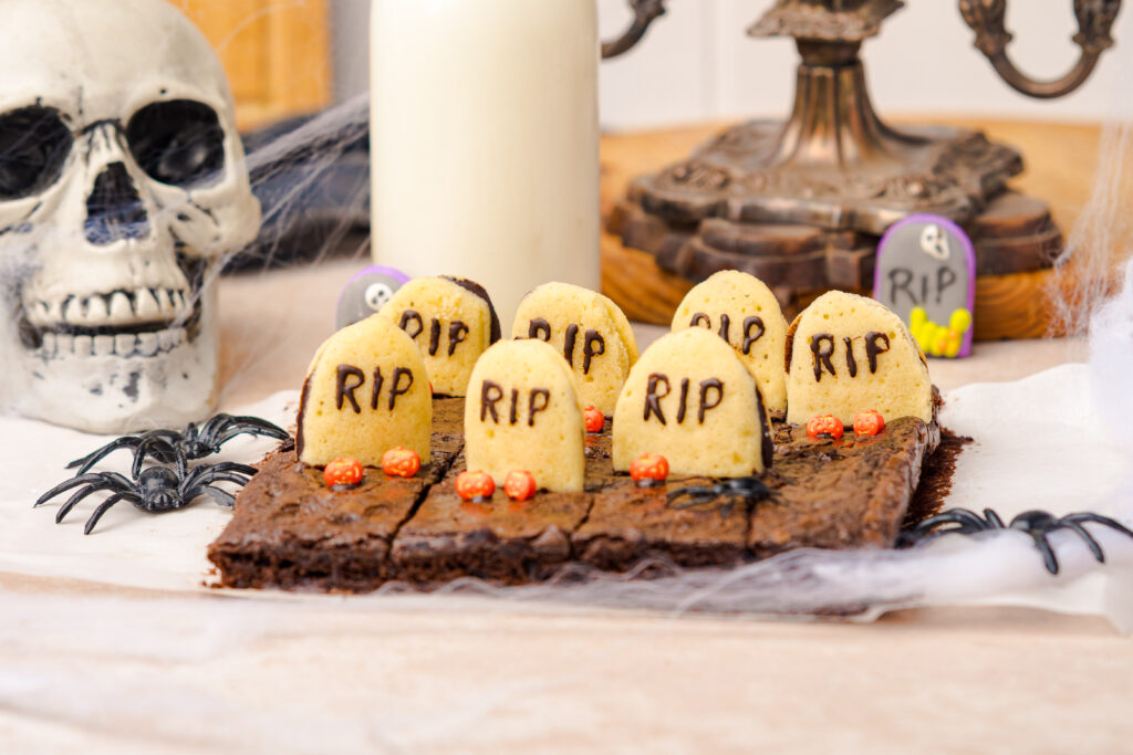 Looking for cute Halloween dessert ideas? Halloween is hands down my favorite excuse to get a little ghoulish in the kitchen, and these Graveyard Brownies are my go to for a treat that’s as fun to make as it is to eat! If you’re hosting a haunted bash or just want to surprise your family with something sweet and spooky, this recipe is a total crowd pleaser and it all starts with a humble box of brownie mix.