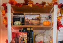 Fall Bookshelf Decor