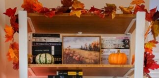 Fall Bookshelf Decor