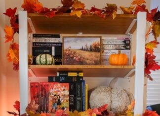 Fall Bookshelf Decor